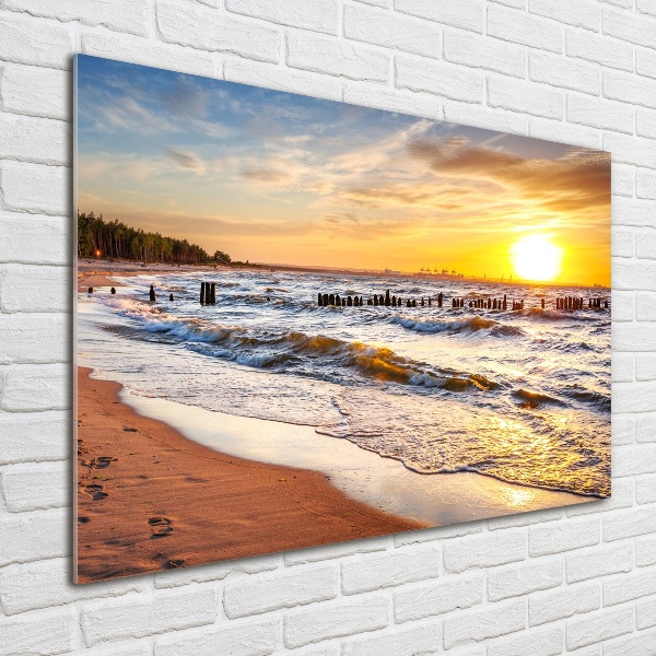 Quadro vetro Spiaggia al tramonto