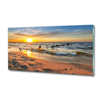 Quadro in verde Spiaggia al tramonto