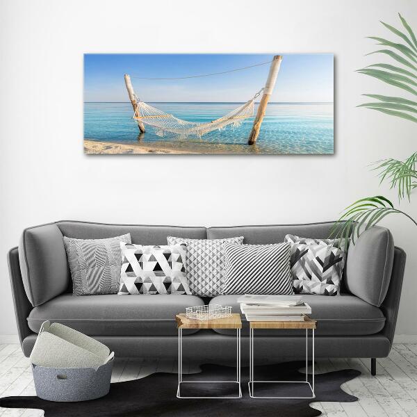 Quadro su vetro Amaca in riva al mare