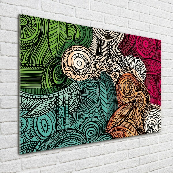 Quadro in verde Piume astratte