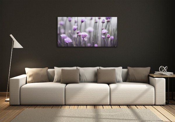 Quadro vetro Fiori di erba cipollina