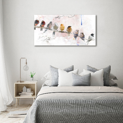Quadro su vetro Uccelli su un ramo