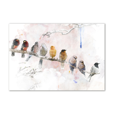 Quadro su vetro Uccelli su un ramo