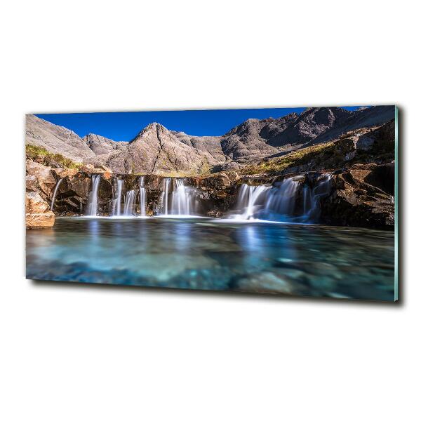 Quadro su vetro Cascata in montagna