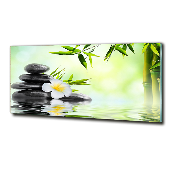 Quadro vetro Plumeria e bambù