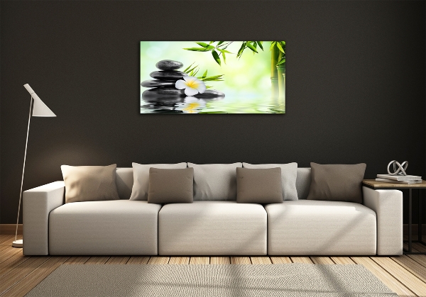 Quadro vetro Plumeria e bambù