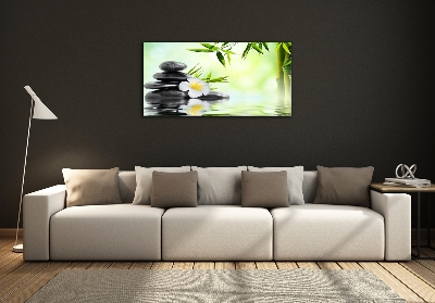 Quadro vetro Plumeria e bambù