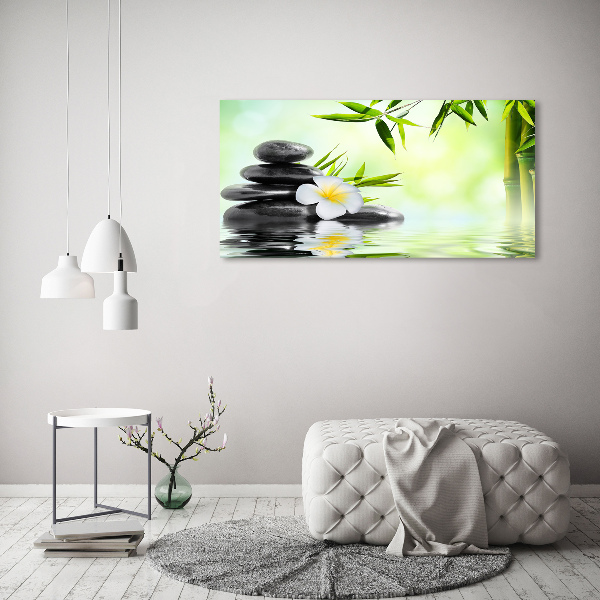 Quadro vetro Plumeria e bambù