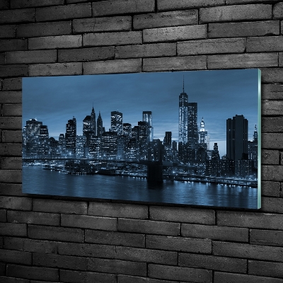 Quadro in verde New York di notte