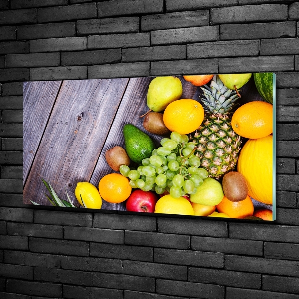 Quadro in vetro Frutta su legno