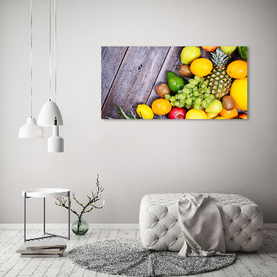 Quadro in vetro Frutta su legno