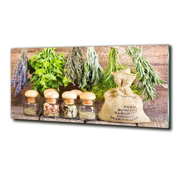 Quadro su vetro Erbe aromatiche su un filo