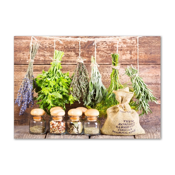 Quadro su vetro Erbe aromatiche su un filo