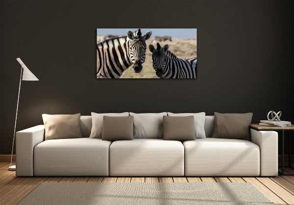 Quadro in verde Due zebre