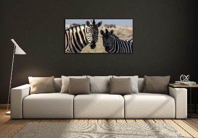 Quadro in verde Due zebre