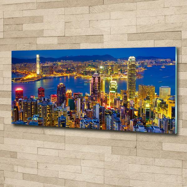 Quadro su vetro Hong Kong di notte