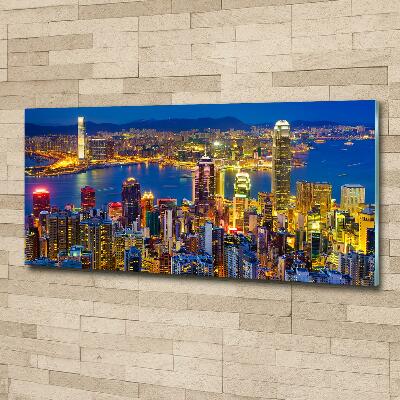 Quadro su vetro Hong Kong di notte
