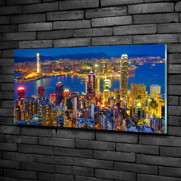 Quadro su vetro Hong Kong di notte