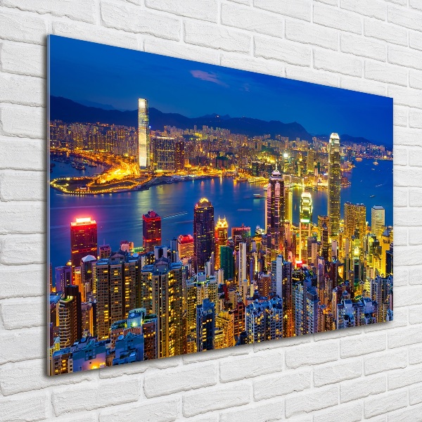 Quadro su vetro Hong Kong di notte