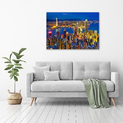 Quadro su vetro Hong Kong di notte