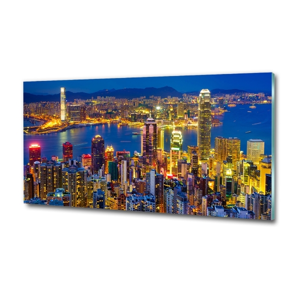 Quadro su vetro Hong Kong di notte
