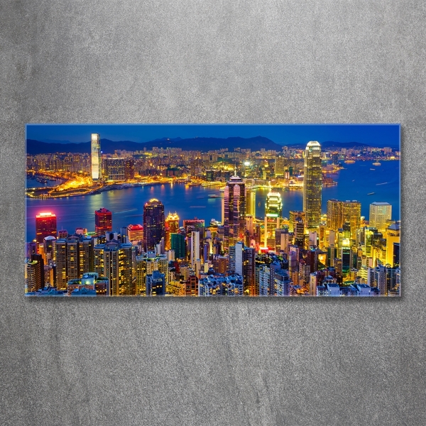Quadro su vetro Hong Kong di notte