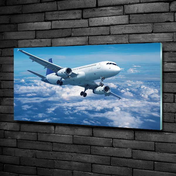 Quadro su vetro Un aereo tra le nuvole