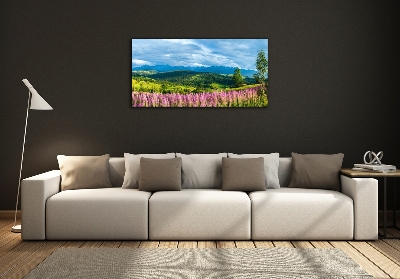 Quadro vetro Lavanda in montagna