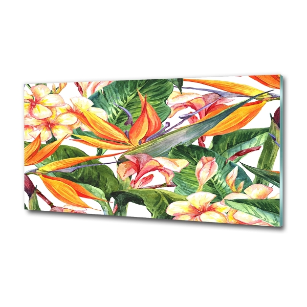 Quadro in vetro Fiori tropicali