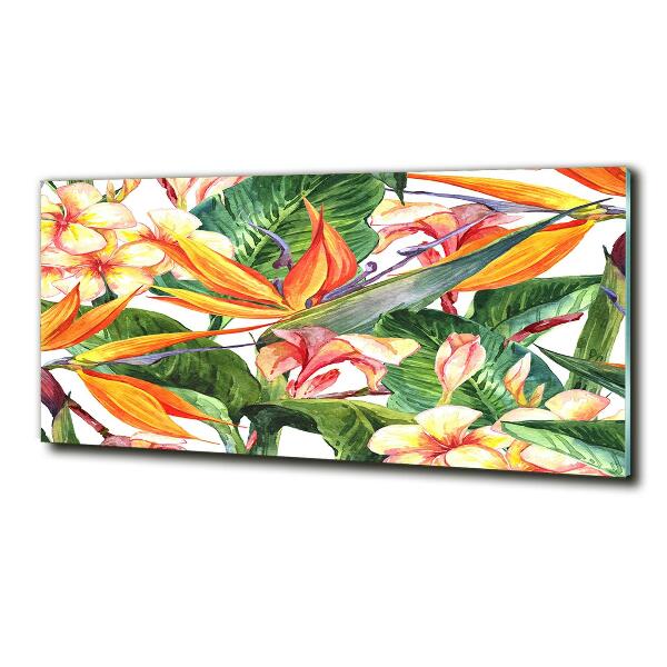 Quadro in vetro Fiori tropicali