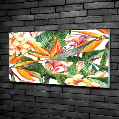 Quadro in vetro Fiori tropicali