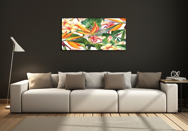 Quadro in vetro Fiori tropicali