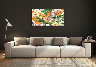 Quadro in vetro Fiori tropicali