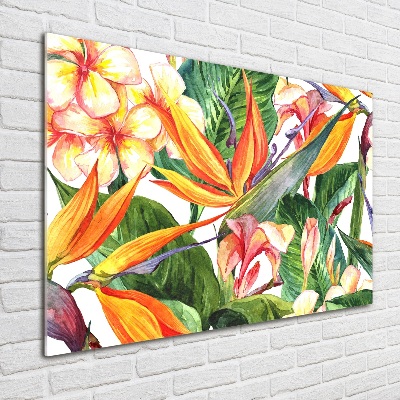Quadro in vetro Fiori tropicali