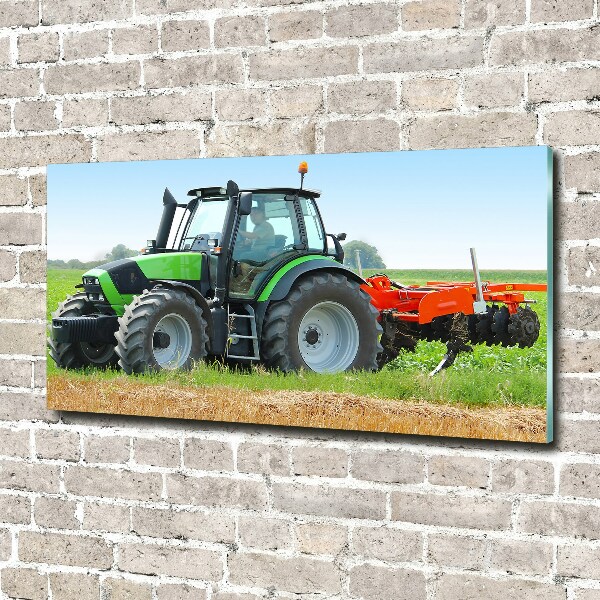 Quadro in verde Trattore nel campo