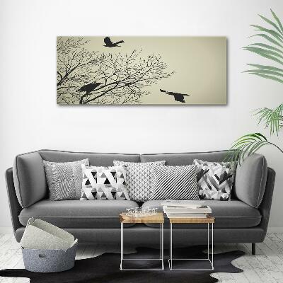 Quadro su vetro Corvi su un albero