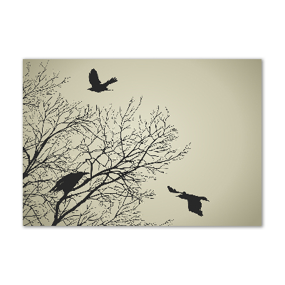 Quadro su vetro Corvi su un albero