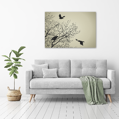 Quadro su vetro Corvi su un albero