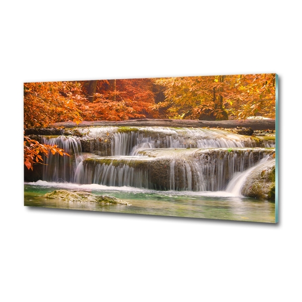 Quadro vetro Cascata in autunno