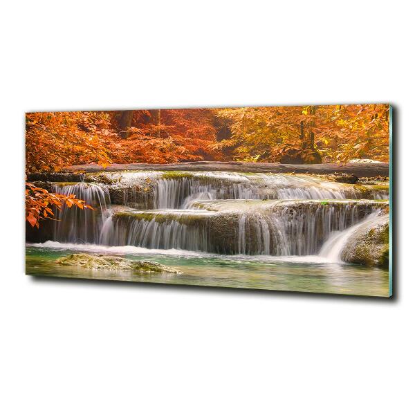 Quadro vetro Cascata in autunno