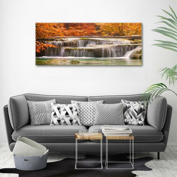 Quadro vetro Cascata in autunno
