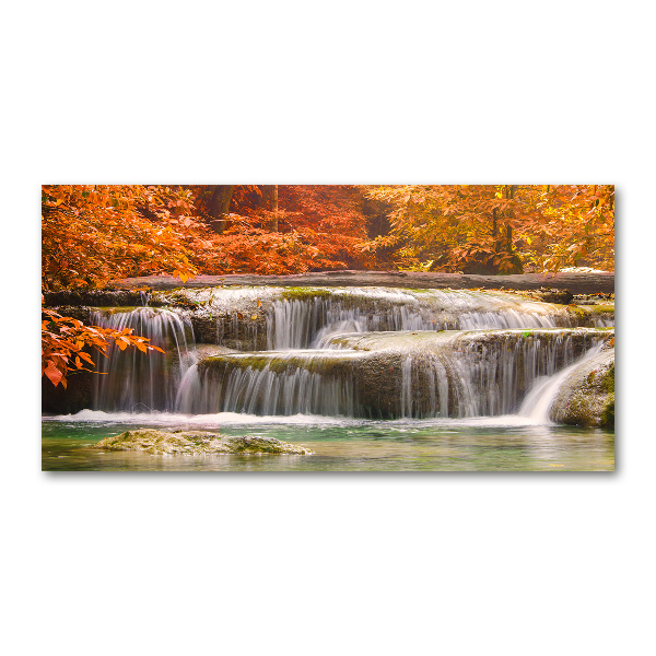 Quadro vetro Cascata in autunno