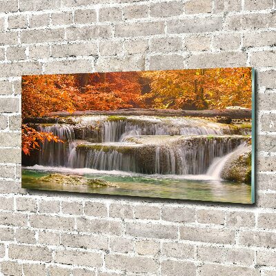 Quadro vetro Cascata in autunno