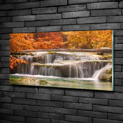 Quadro vetro Cascata in autunno