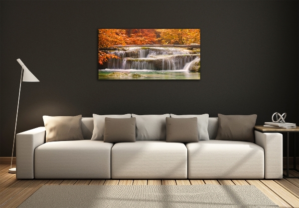 Quadro vetro Cascata in autunno