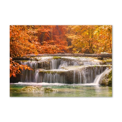 Quadro vetro Cascata in autunno