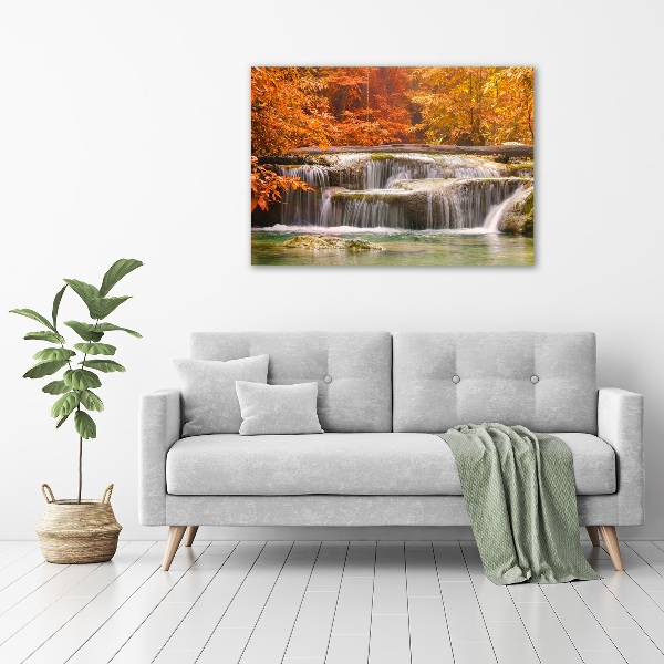 Quadro vetro Cascata in autunno