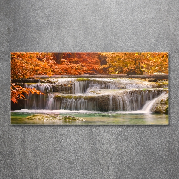 Quadro vetro Cascata in autunno