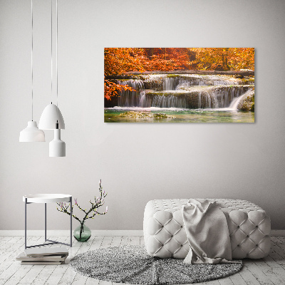 Quadro vetro Cascata in autunno