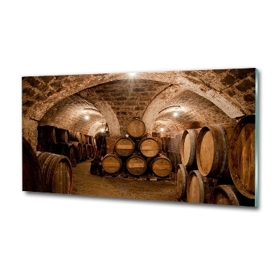 Quadro su vetro Botti nel vigneto